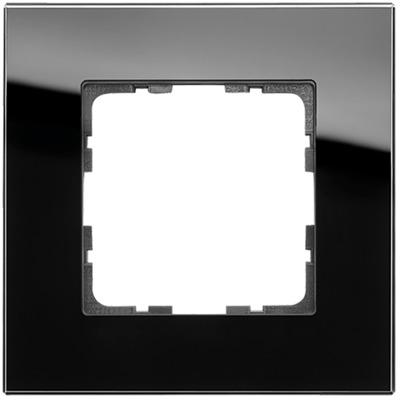 Изображение G1001GB Рамка 1-кратная из стекла - G-Glass (черный) - завод JASMART