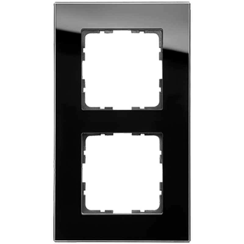 Изображение G1002GB Рамка 2-кратная из стекла - G-Glass (черный) - завод JASMART