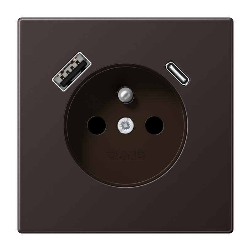 Изображение AL1520F-15CAD  Розетка, франко-бельгийской системы, c USB зарядным устройством - завод JUNG