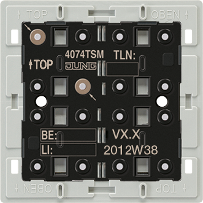 Изображение 4074TSM  KNX кнопочный модуль «стандарт», 4 группы - завод JUNG