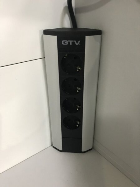 Изображение AE-PBKT4S-80  Блок розеток угловой 4 розетки (SCHUKO®) серый - завод GTV