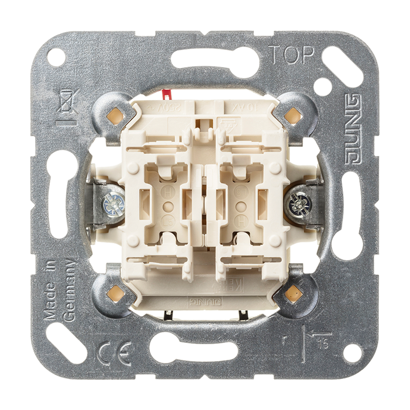 Изображение 531-2USI  Двухклавишный механизм кнопок без фиксации 10 A / 250 В ~ - завод JUNG