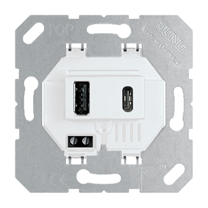 Изображение USB15CAWW  USB зарядное устройство 3A тип (A+C) - (белый) - завод JUNG