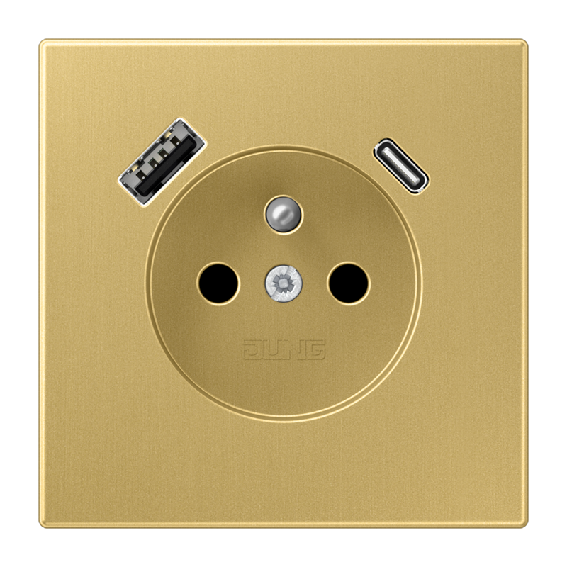 Изображение ME1520F-15CAC-L  Розетка франко-бельгийской системы c USB зарядным устройством - завод JUNG