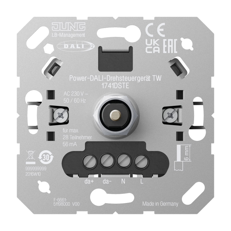 Изображение 1741DSTE  Роторный контроллер DALI TW с источником питания - завод JUNG